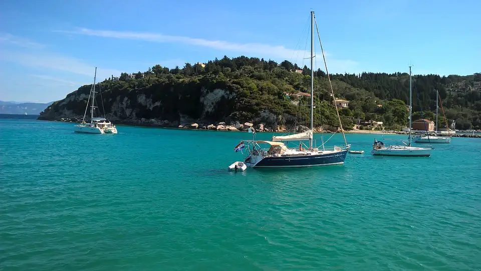 Boat in Corfu bay