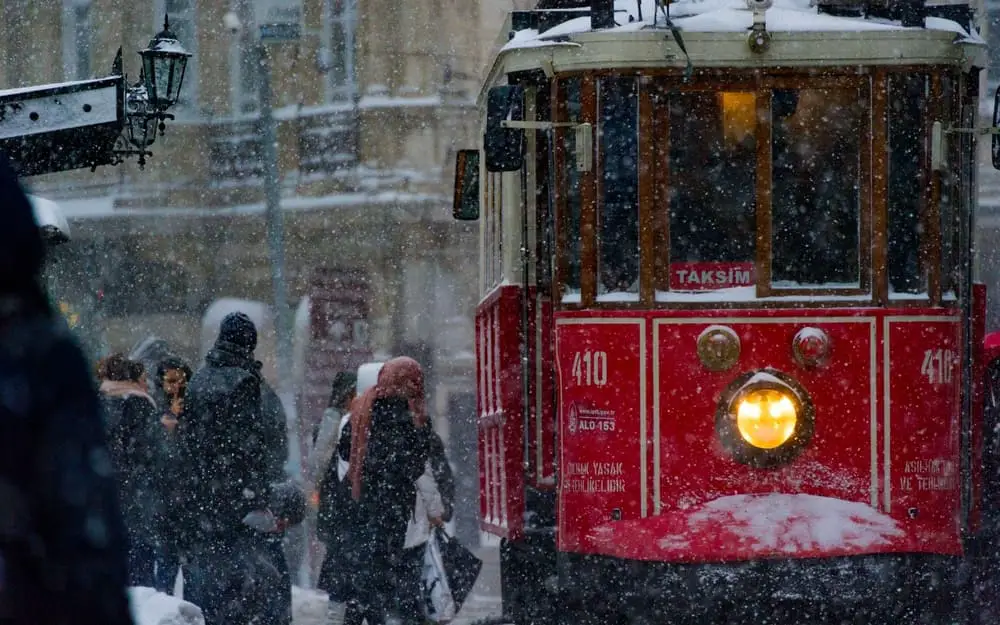 turkey snowfall and tram