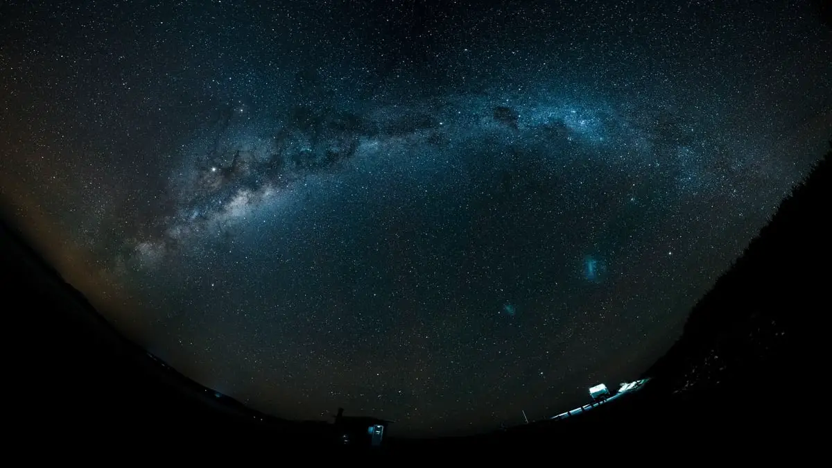 Photo of starry sky as seen through planetarium