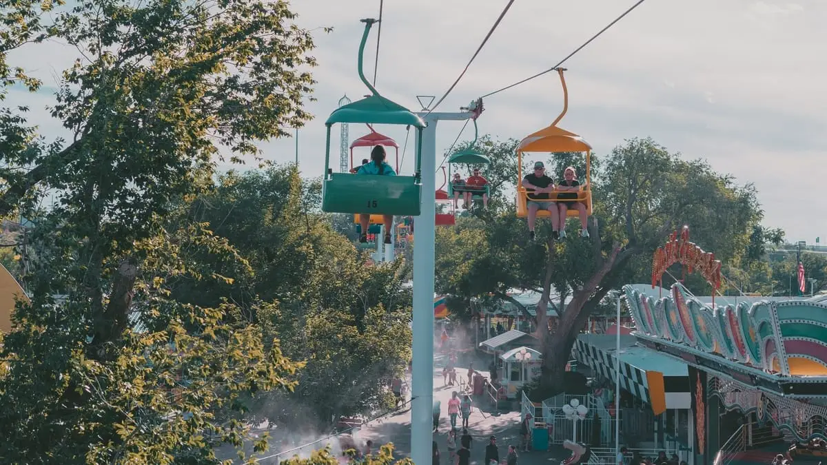 A cable car ride in Joyland Amusement Park in Lubbock, Texas